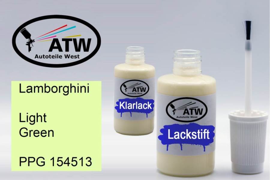 Lamborghini, Light Green, PPG 154513: 20ml Lackstift + 20ml Klarlack - Set, von ATW Autoteile West.